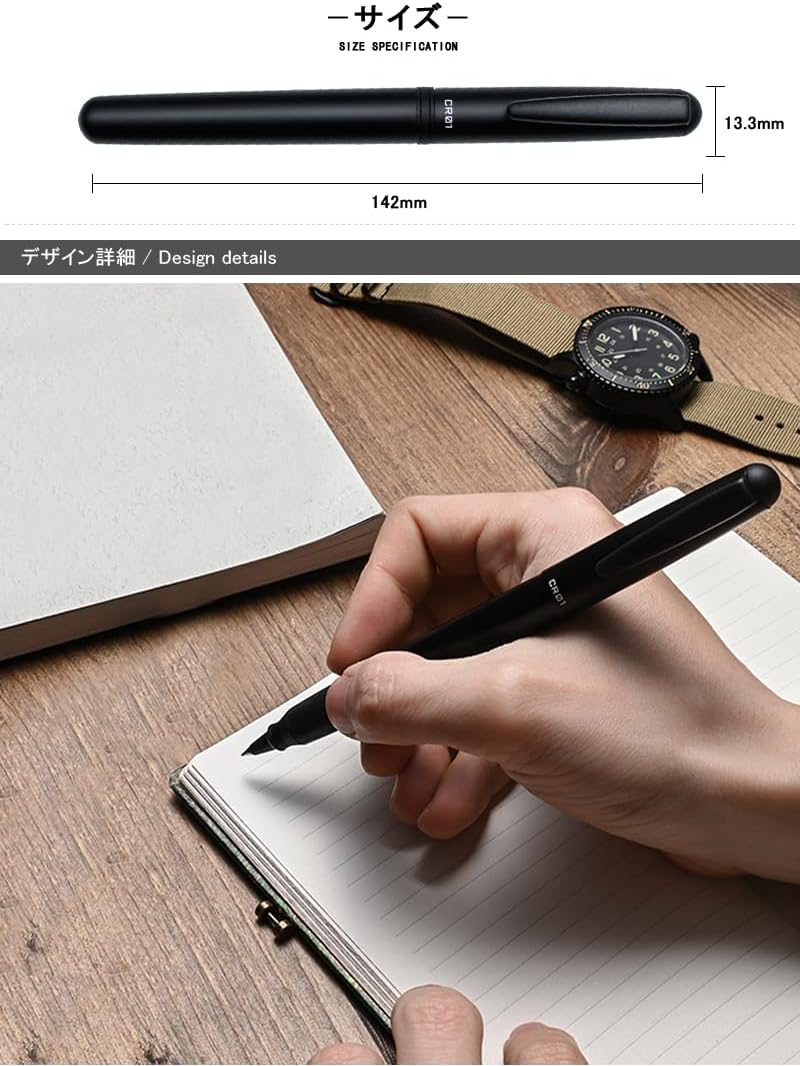 Ohto CR01 Ceramic Rollerball Pen Matte Black
