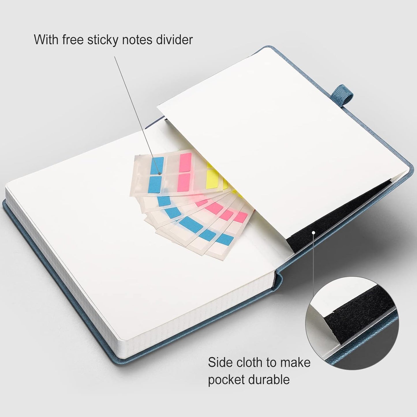 AHGXG Graph Paper Notebook - Grid Paper Notebook Large A4 8.5''×11'', 320 Pages Thick Journal, 100gsm Thick Graph Paper, Leather Softcover, Inner Pocket - Black