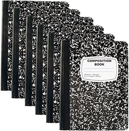 Trail maker (50 Pack Bulk Composition Notebooks, Wide Ruled Marble Cover, 200 Pages (100 Sheets), 9.75 x 7.5, Bulk School Supplies for Classroom, Office & School Donations