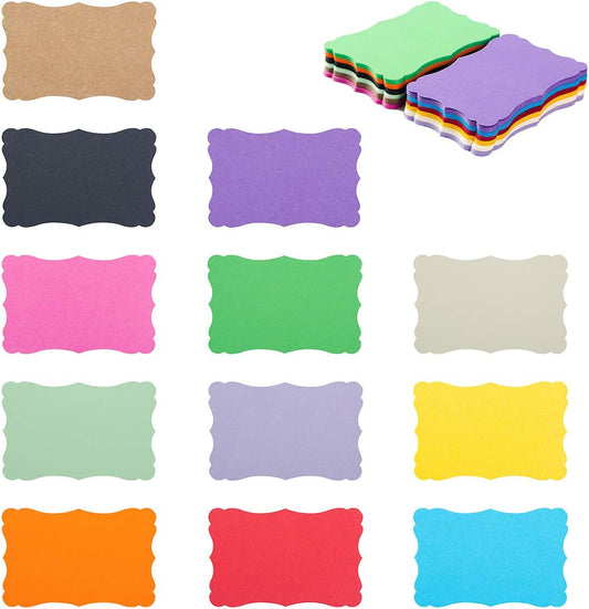 Toperd 120 Pieces Small Mini Business Cards Vintage Assorted Colors Blank Note Cards Gift Word Card for Business Cards, Gift Cards (12 Colors, 3.66x 2.36 inches)