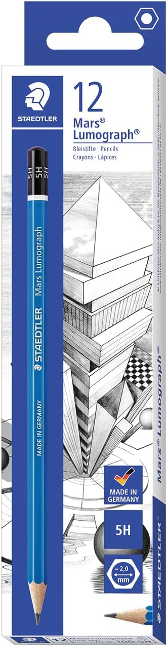 STAEDTLER Mars Lumograph 2B Graphite Art Drawing Pencil, 6 Pencils