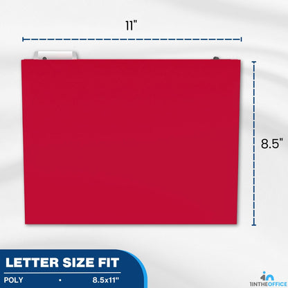 1InTheOffice Poly Expanding Hanging File Folders Letter Size, Hanging File Pocket, File Cabinet Dividers, Assorted, 5/Pack