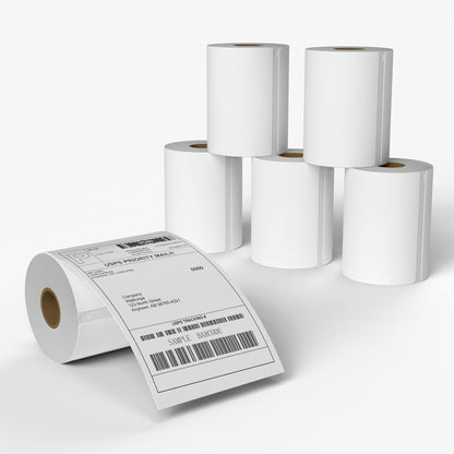 MFLABEL 4x6 Thermal Shipping Labels - 2 Rolls of 250, Perforated & Smudge-Proof Direct Thermal Labels Compatible with Rollo, Zebra, for Amazon UPS FedEx Shopify