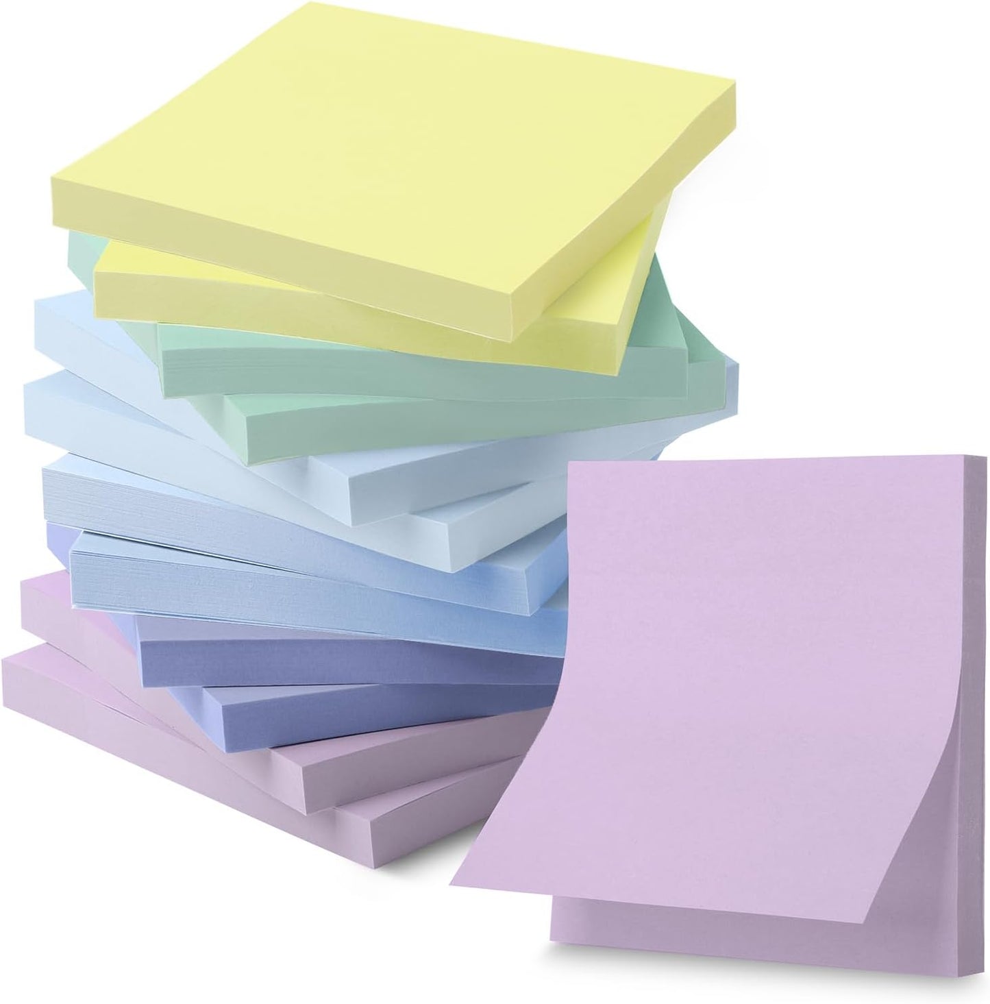 Mr. Pen- Sticky Notes, 3"x3", 12 Pads, 600 Sheets, Summer Colors, Sticky Notes Bulk, Self-Stick Note Pads, Perfect for Office, School, Home, Study & Organization