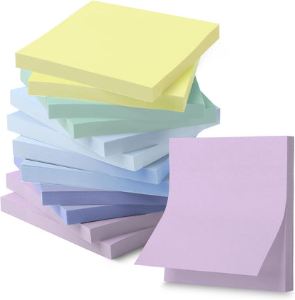 Mr. Pen- Sticky Notes, 3"x3", 12 Pads, 600 Sheets, Summer Colors, Sticky Notes Bulk, Self-Stick Note Pads, Perfect for Office, School, Home, Study & Organization