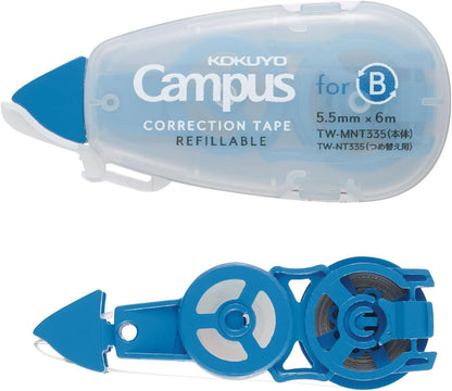 KOKUYO TW-NT305X3 Correction Tape for Campus Notes, For B Rule, 19.8 ft (6 m), Blue, Pack of 3