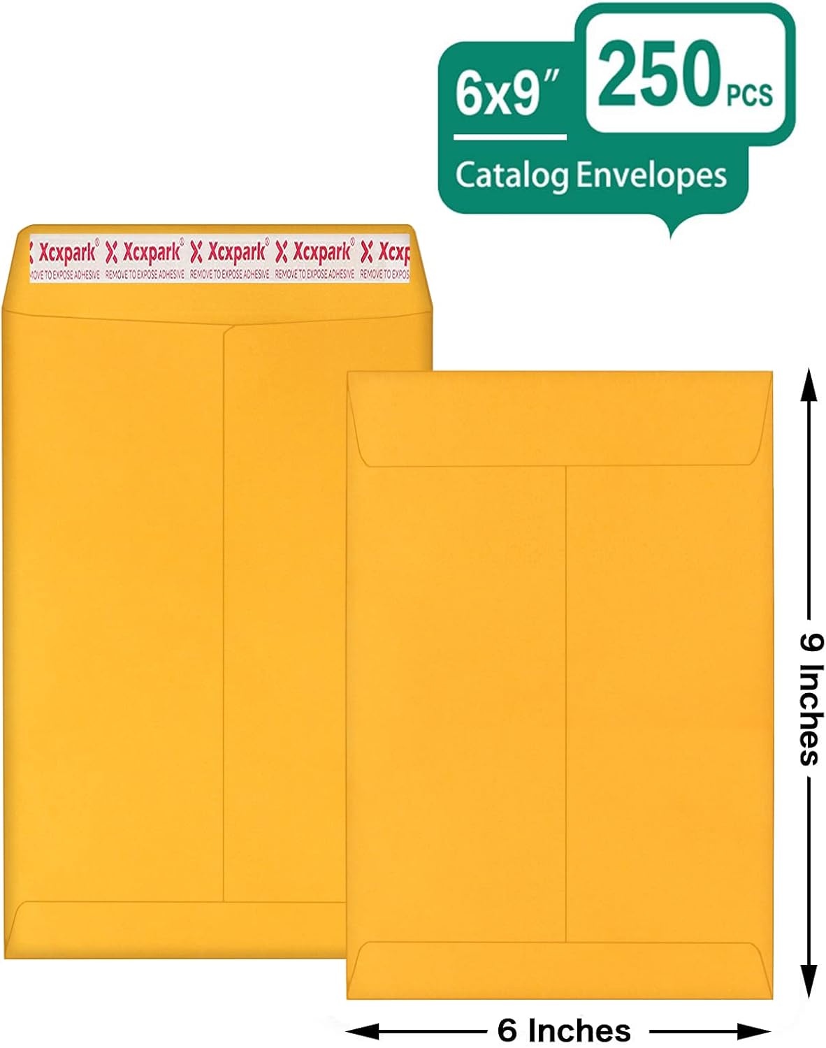 Xxcxpark 250 PCS 6x9 inches Security Catalog Envelopes Printable Self Seal Envelopes, Anti Tear brown Kraft Envelopes for Invitation Cards, Pictures, Photos, Documents