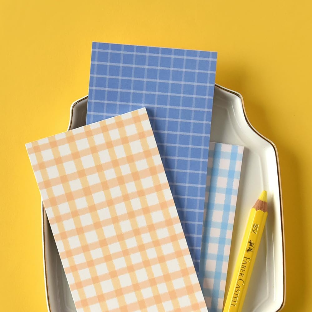 Monolike Memopad Memories design B SET - 4 Packs, 4 Different Designs, 100 Sheets Per Pad, Total 400 Sheets, Note pads, Writing pads, 3.15 x 4.17 Inches