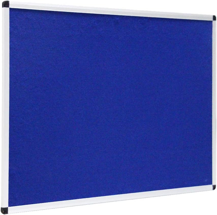 VIZ-PRO Large Fabric Bulletin Board/Foldable Notice Board Felt Gray, 60 X 48 Inches, Silver Aluminium Frame
