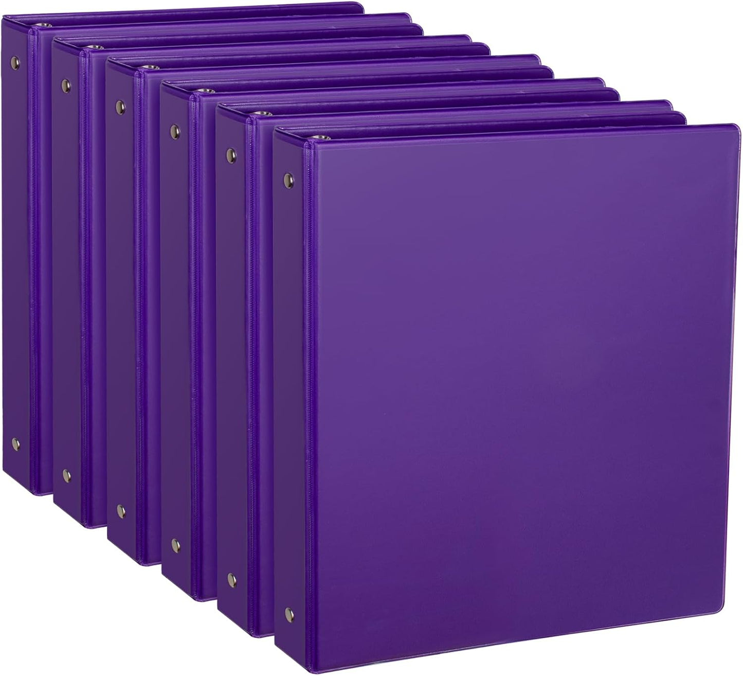 CIXILDTS 1-Inch Round Ring Binders, Standard 3 Ring Binder Fit Letter Size Paper, Presentation View Binders, 6 Packs, Assorted