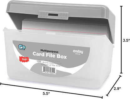 Enday Index Card Holder Pink, 3x5 Note Flash Card Organizer Case, Index Card File w/flip top, Notecard Recipe, Holder, Holds 250 Cards, Also Available in Purple, Red, Green, Blue, Grey (1 PC)