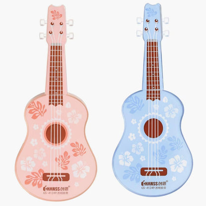 2-Pack Guitar-Shaped Correction Tape, 65ft Each- Aesthetic Cute and Unique Design, Smooth White Correction Tape, Portable and Easy-to-Use, Suitable for School, Office & Home, Pink&Blue