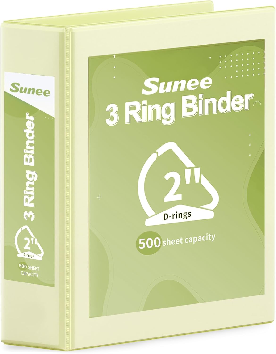SUNEE 3 Ring Binder 2 Inch, Clear View Binder Three Ring PVC-Free (Fit 8.5x11 Inches) for School or Office Supplies, Light Purple, 1 Pack