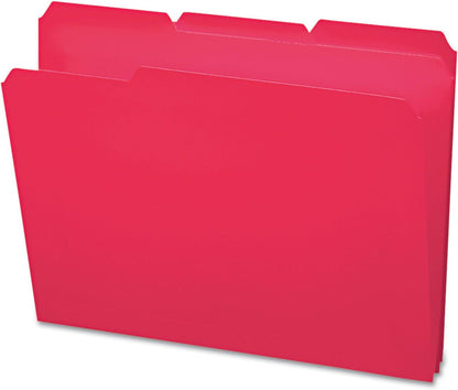 Smead Poly File Folder, 1/3-Cut Tab, Letter Size, Red, 24 per Box (10501)