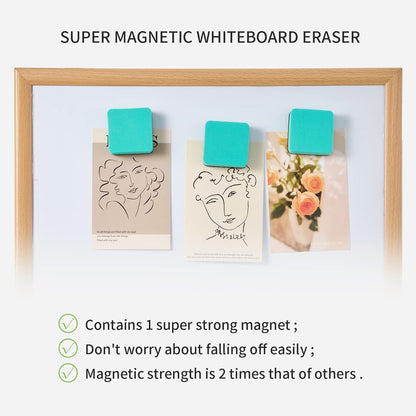 Favourde 48 Pack Magnetic Whiteboard Dry Erase Erasers Chalkboard Cleansers for Classroom, Home and Office (Blue)