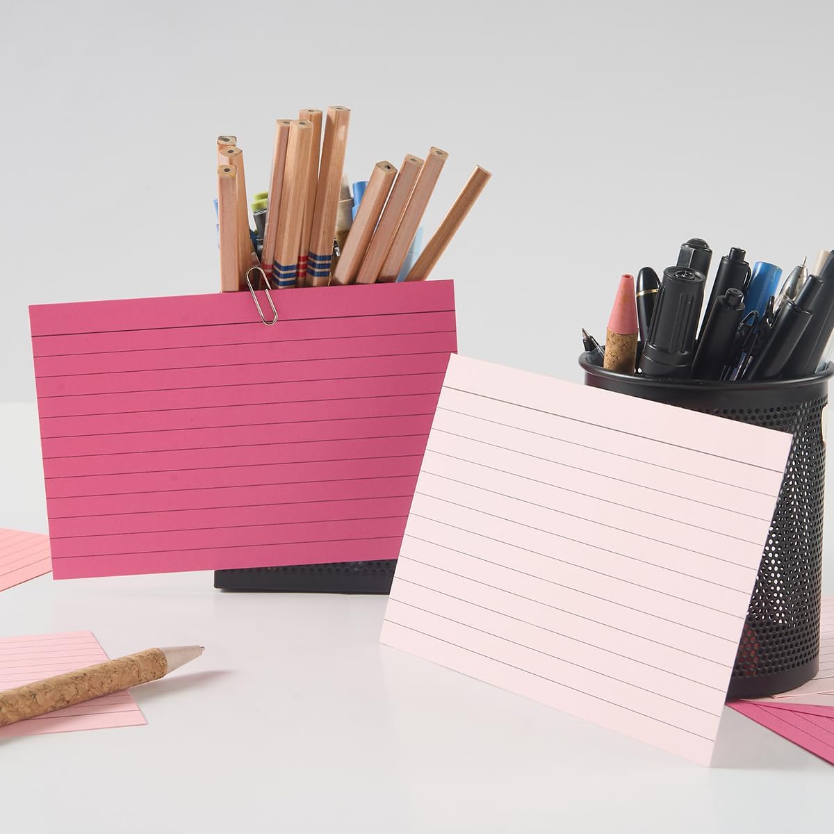 100 Sheets 3x5 Colored Ruled Note Cards Index Cards, 250 GSM Heavy Flashcards, 5 Brown