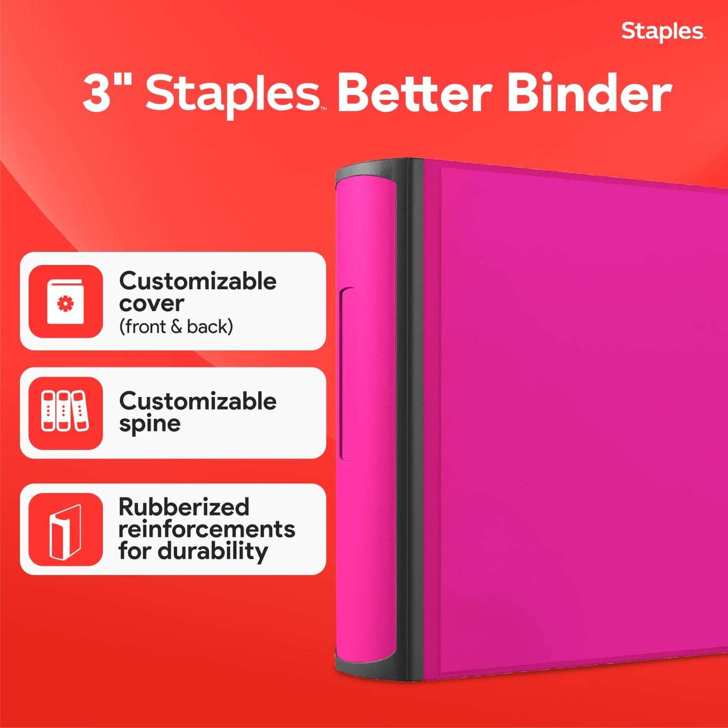 Staples Better Binder 2-Inch D-Ring View Binder, Reinforced Spine, Holds Up to 540 Sheets, Teal, for Office & School
