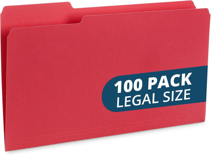 Blue Summit Supplies Blue Legal File Folders, Legal Size, 1/3 Cut Tab, Great for Organizing and Easy File Storage, File Folders 100 Count