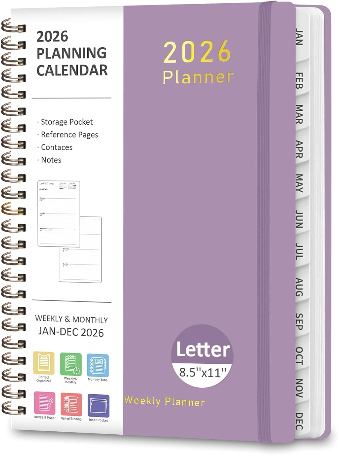 Planner 2026-2027, Weekly and Monthly Academic Year Calendar Planner, July 2026 - June 2027, Daily Agenda Book for Office School Supplies, A5(6.3'' x 8.5'')