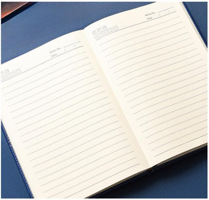 A5 Notebook Journal Leather Journal Hardcover With Pen Set for Work School Writing Business Notebook 200 pages + pen refill + gift box packaging(Blue)