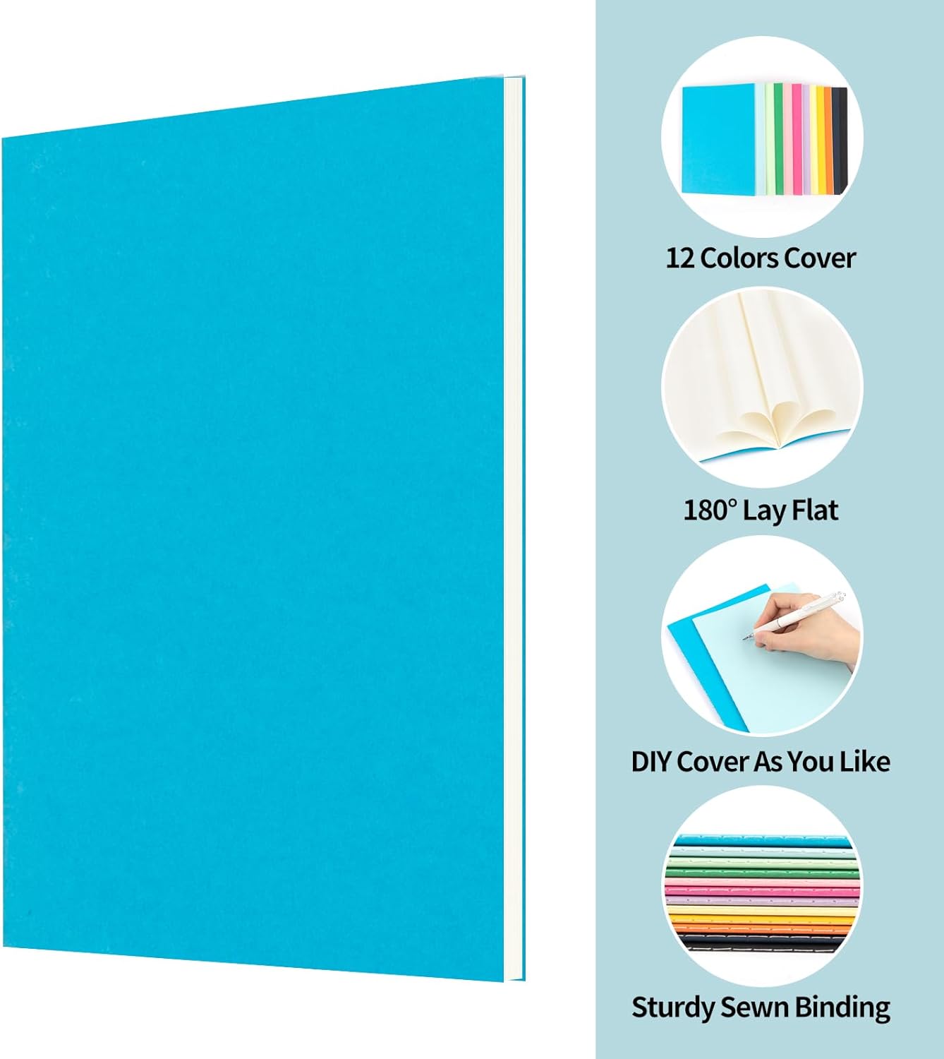 24 Pack Colorful Lined Notebooks for Writing, Journals Bulk, A5 Composition Books, 8.3x5.5 Inch, 60 Pages, 30 Sheets Sketchbooks for Office School Travel Supplies (Lined-24 pack, 12 Colors)