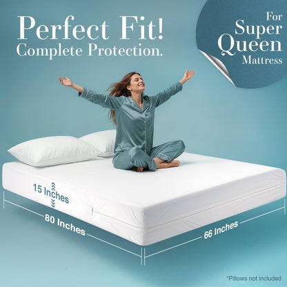 Utopia Bedding Mattress Protector Zippered California King Size, 100% Waterproof Bed Bug and Dust Mite Proof Mattress Encasement, Absorbent 6 Sided Mattress Cover