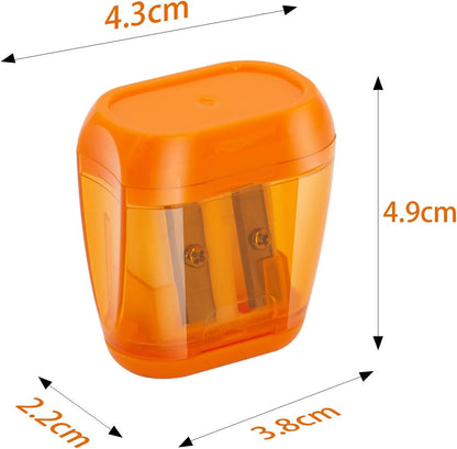 KIDMEN 24 PCS 2 Holes Small Manual Pencil Sharpener with Lid,for Kids,School
