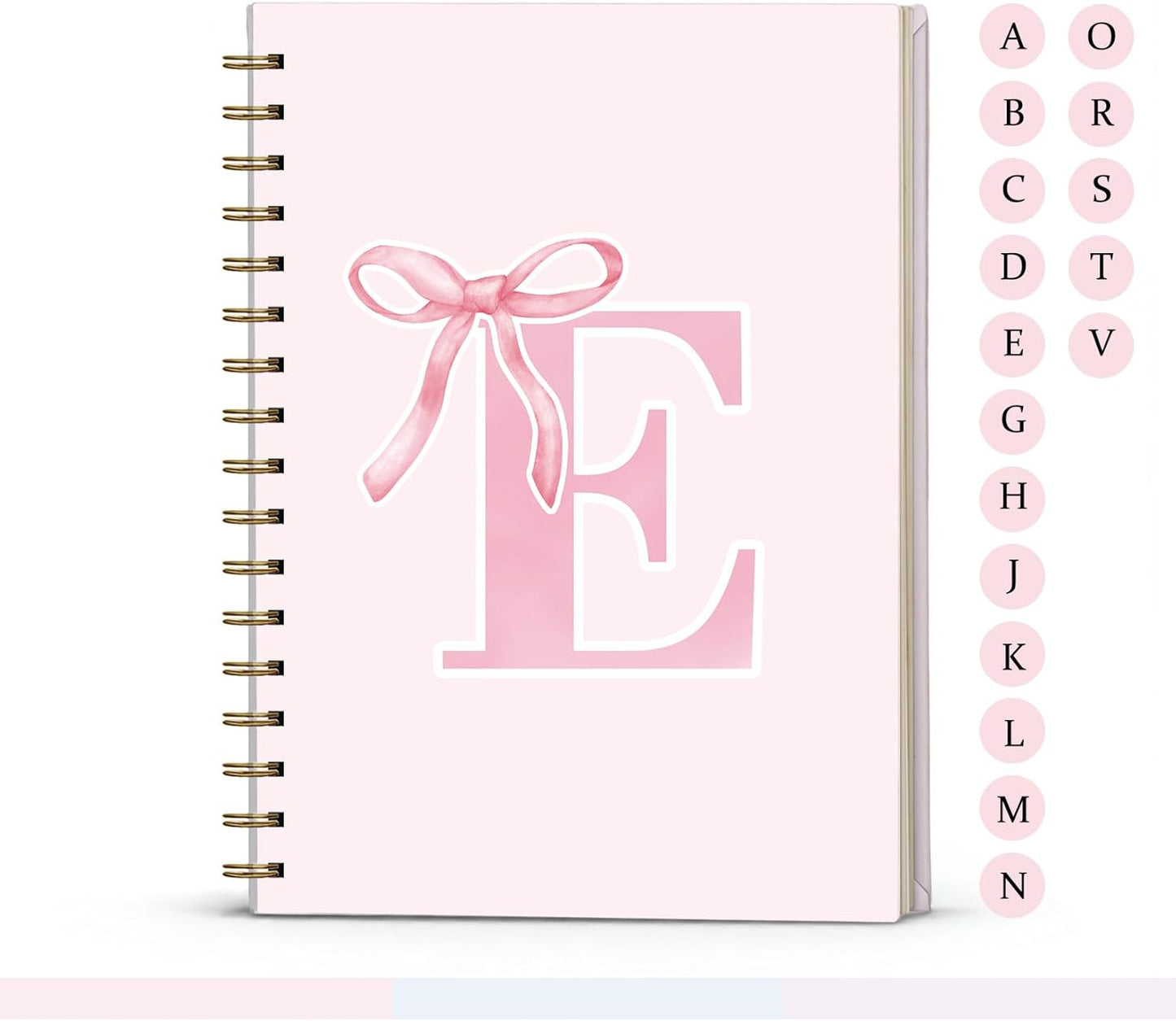 Blue Bow Journal Notebook for Girls,Initial H Journals Personalized Diary Gifts for Teen Girl Kids,Monogrammed Gifts for Women,Trendy Coquette Cute Hardcover Spiral Notebook 5.5 x 8.3 - Colors B