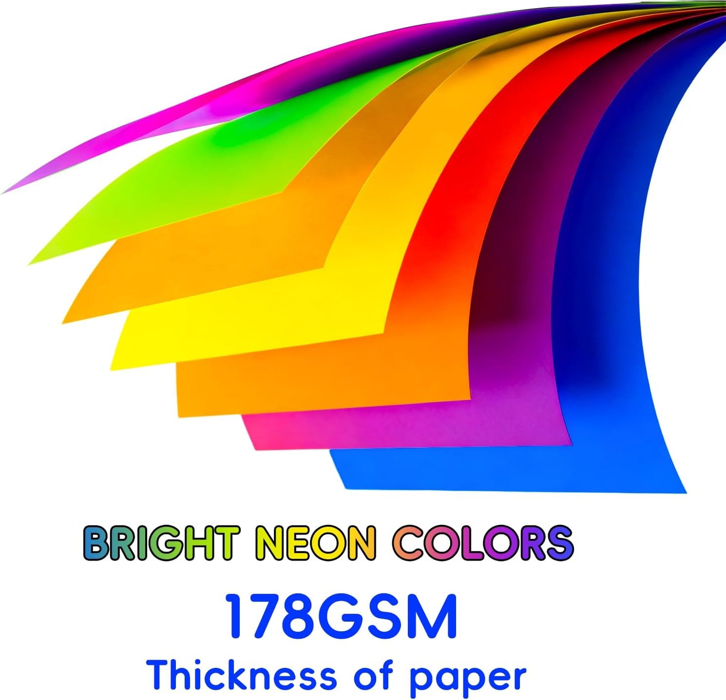 Index Cards 140-Count 5x8 Inch,178GSM Heavyweight Set of 7 Colors Paper Multicolor Study Cards (Rainbow)