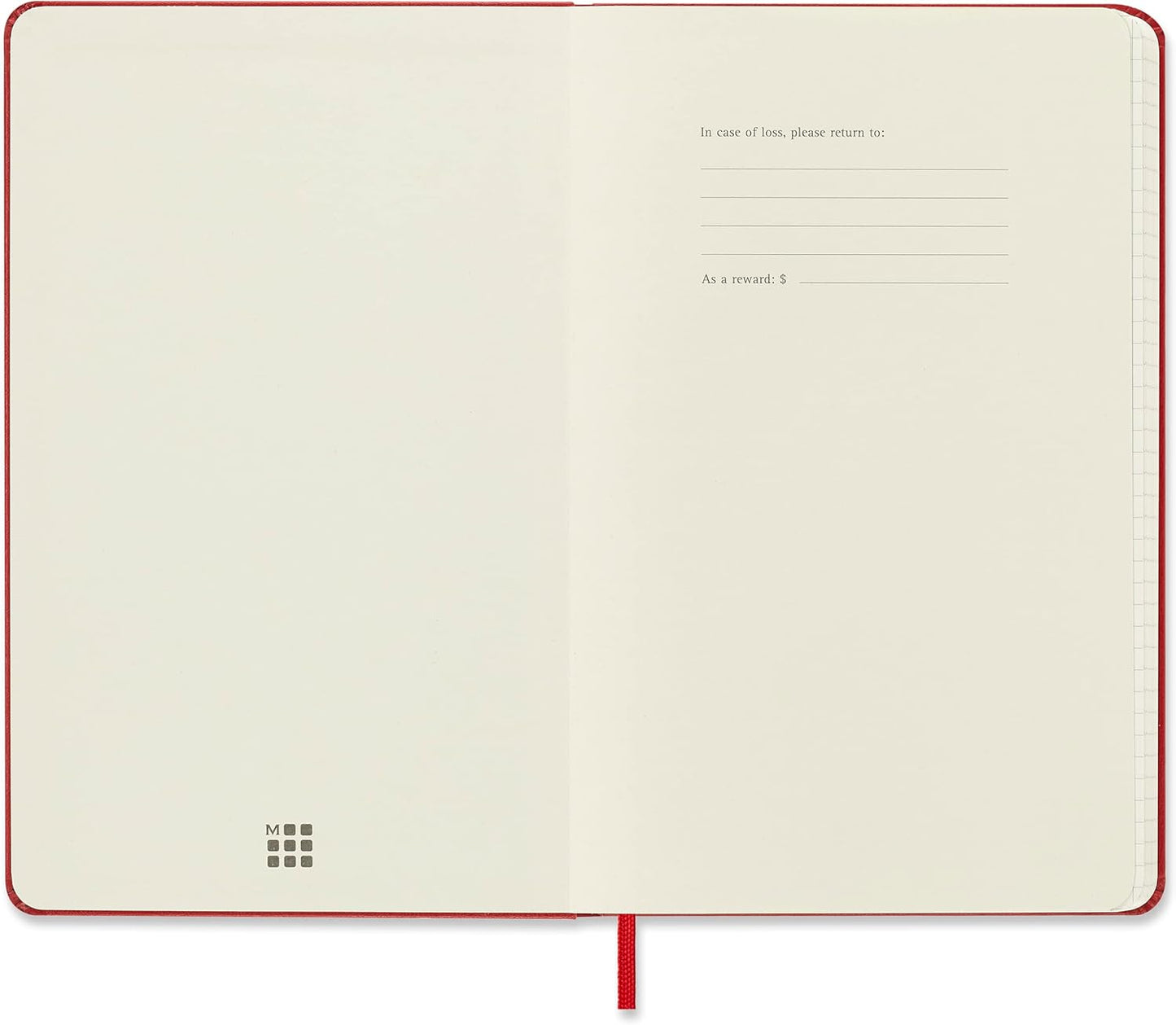 Moleskine Classic Notebook, Large, Squared, Red, Hard Cover (5 x 8.25)