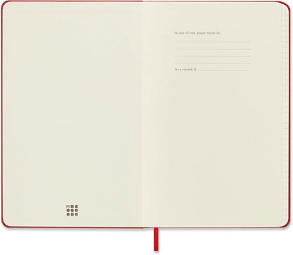 Moleskine Classic Notebook, Large, Squared, Red, Hard Cover (5 x 8.25)
