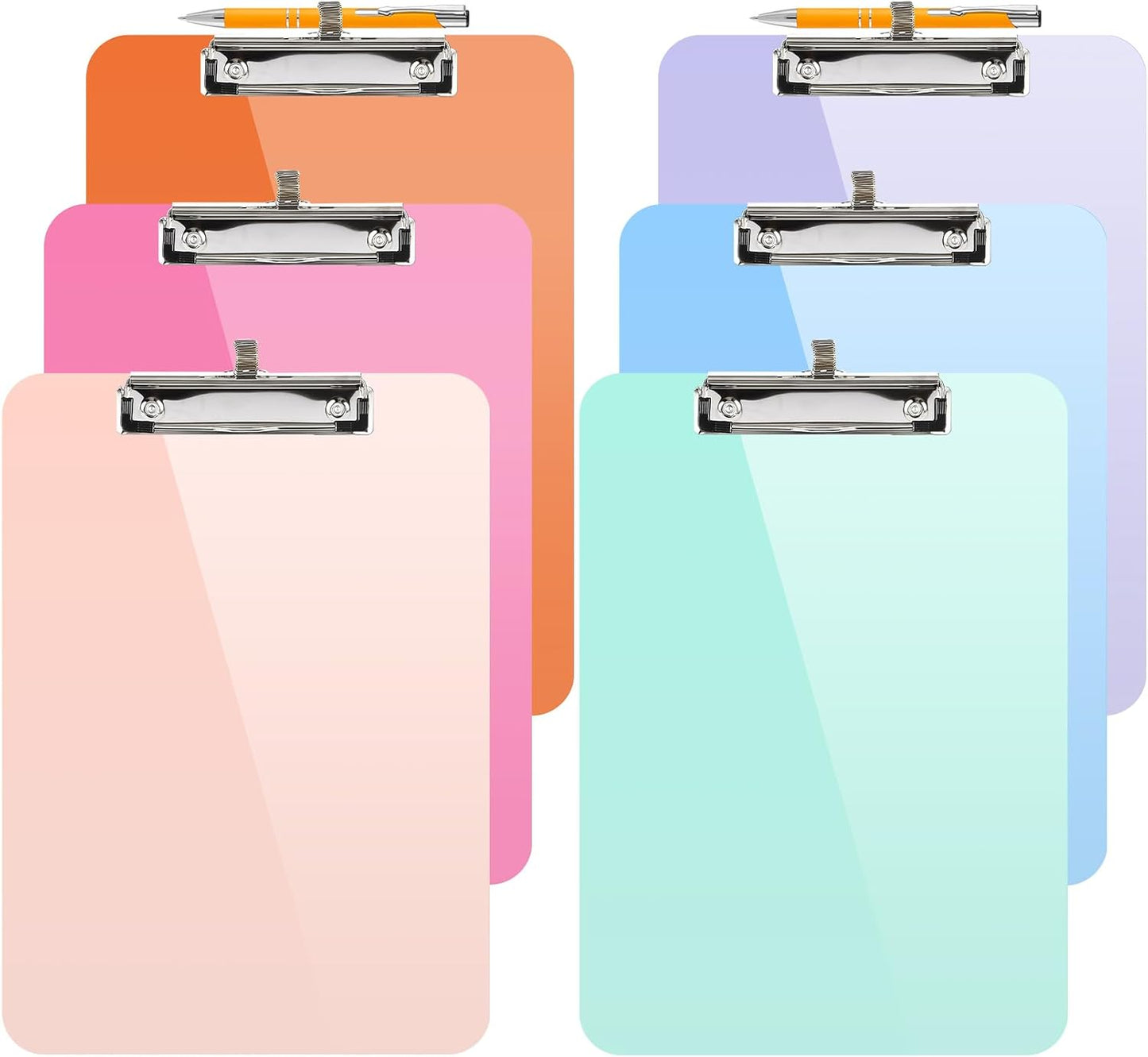 Sooez Plastic Clipboard with Pen Holder, [10% Thicker] Clip Boards 8.5x11 with Low Profile Clip, Cute Hanging Clipboard, Standard Letter Size A4 for Women Teacher, Office & School Supplies, Black