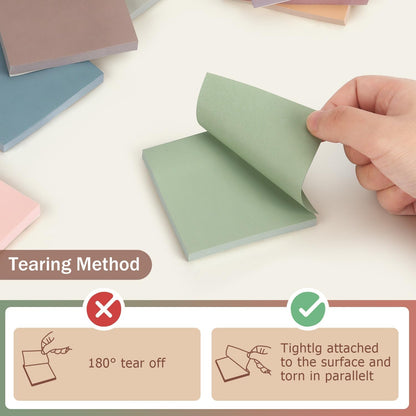 Osboo Sticky Notes 3x3 Self-Stick Notes Pads with 8 Morandi Colors, Easy to Post for Office, School, Home, 8 Pads/Pack, 80 Sheets/Pad
