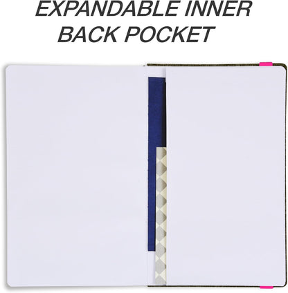 Samsill Large Hardcover Notebook, 240 Lined Notebook Pages, Black, 7.5 x 10 Inch