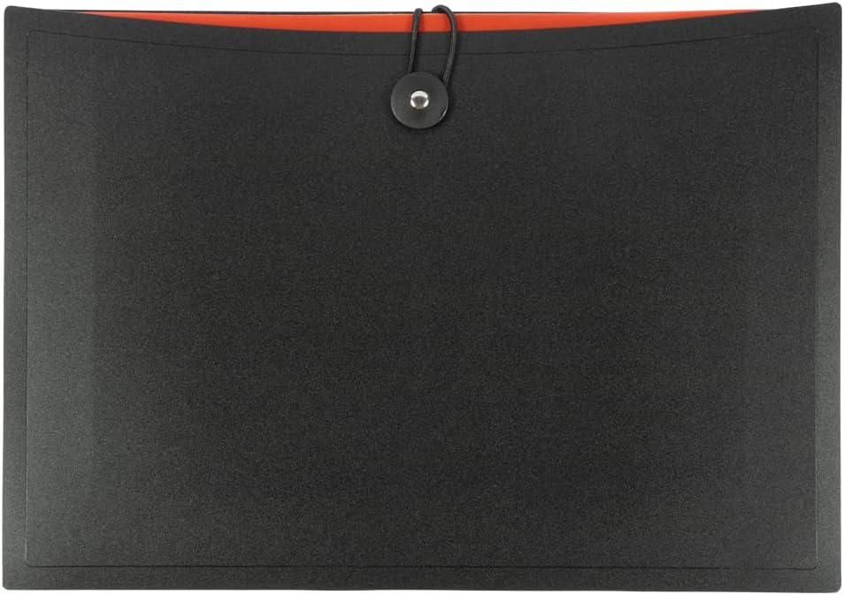 JAM Paper Accordion Folders - 13 Pocket Plastic Expanding File - Legal Size - 10 x 15 - Red - Sold Individually