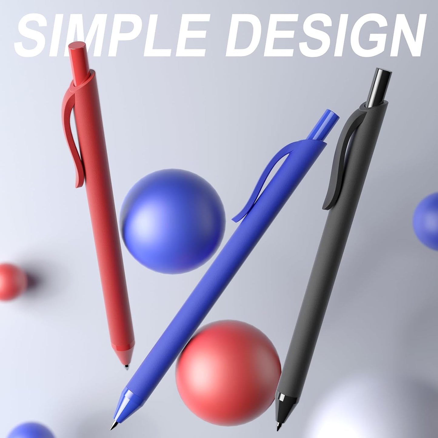 Bulk Pens - 108 Pack Black Pens 1.0MM Medium Point Ballpoint Pens, Smooth Writing No Bleed Retractable Ball Point Pen (Black)