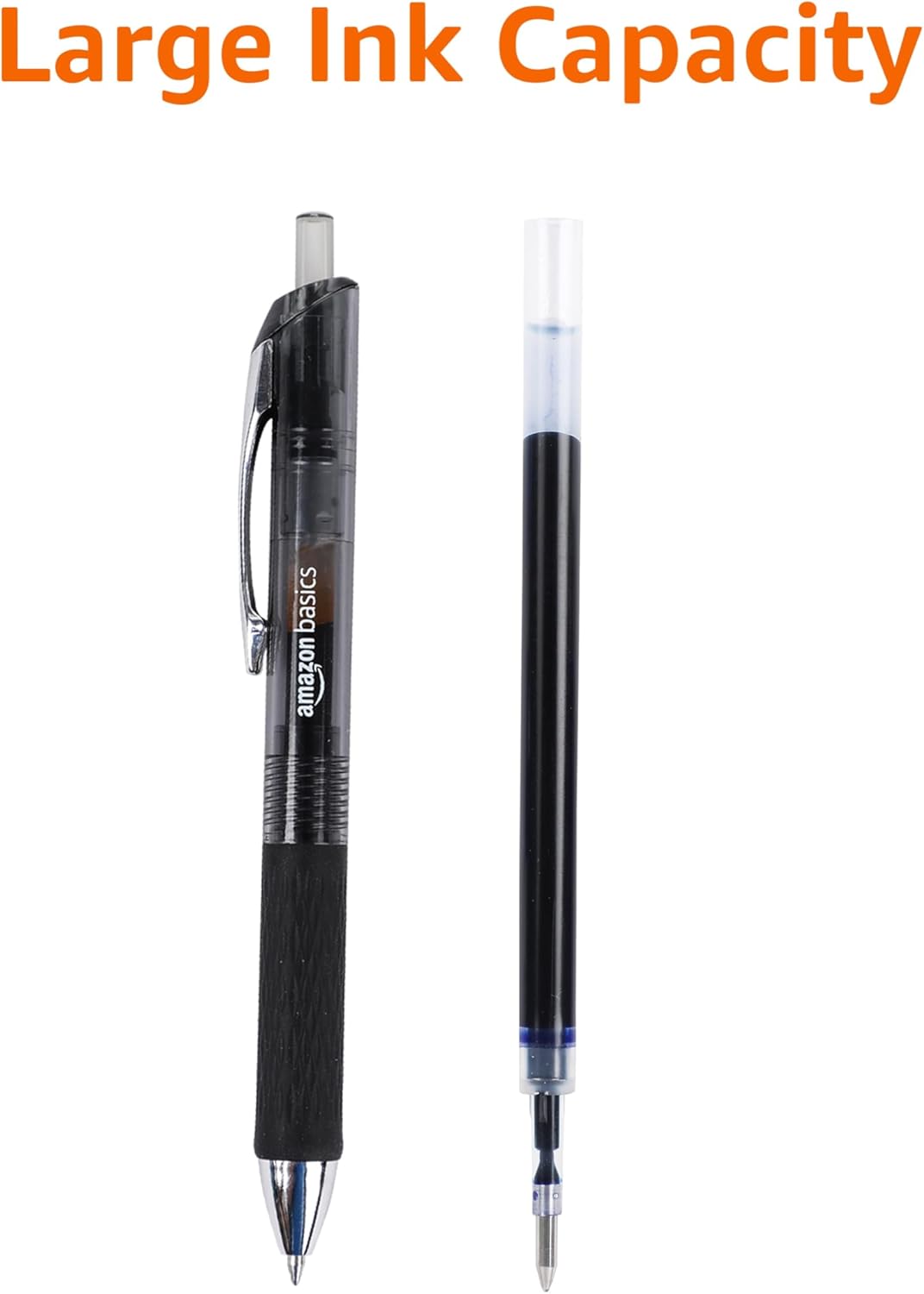 Amazon Basics Retractable Gel Pens, Fine Point 0.7mm, Smooth Writing, Assorted Colors, 12-Pack