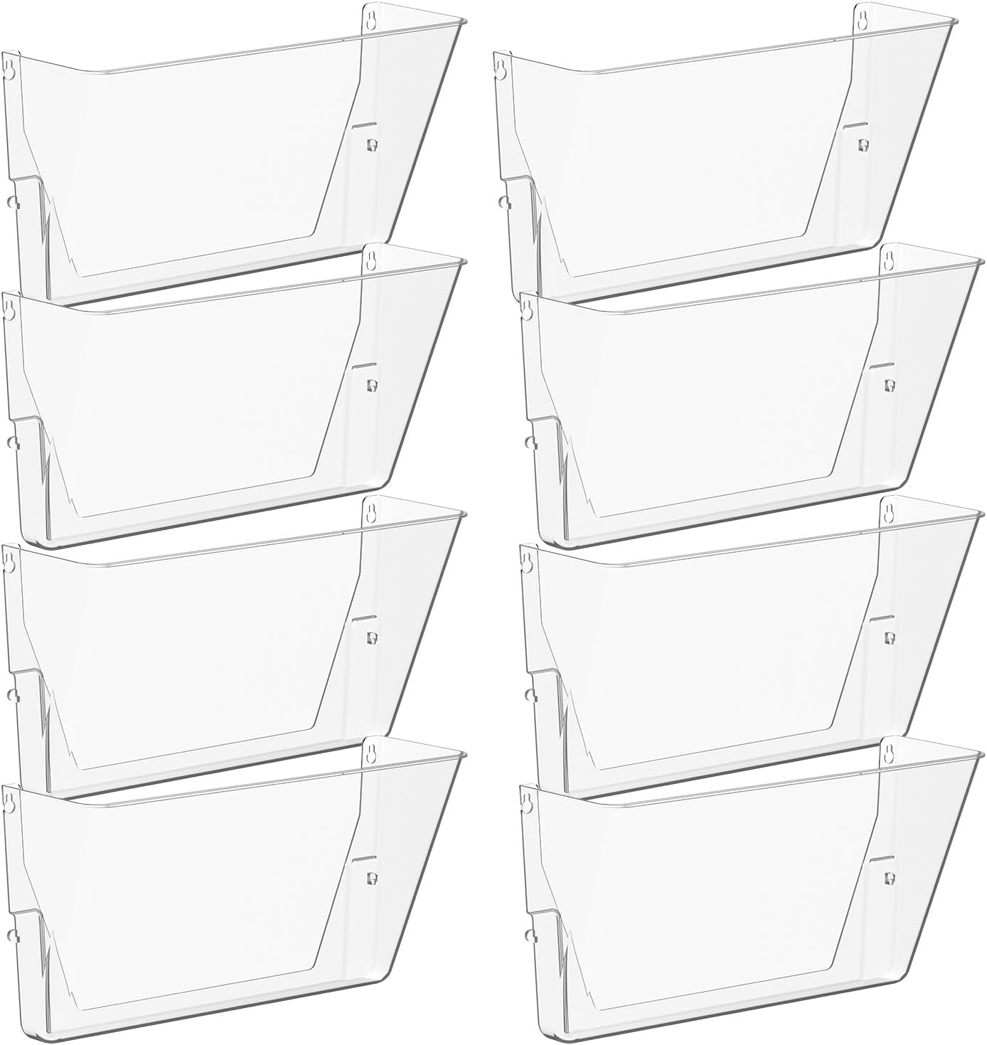 Gawerk Clear Acrylic Single Pocket, Plastic Hanging Wall Mount File Holder for Office Home (Clear, 3 Pack)