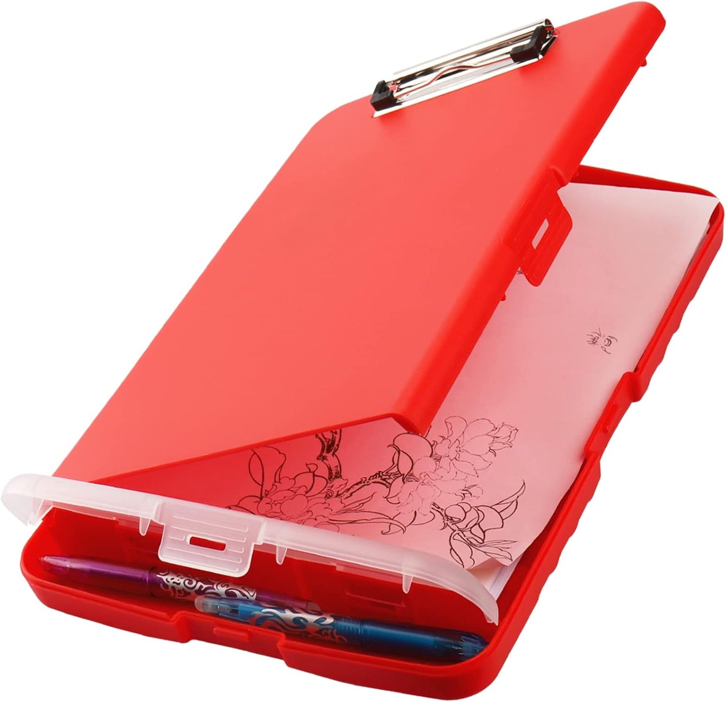 HWPRATO Clipboards Organizer Clipboard with Storage Nursing Clipboard Foldable File Folder Plastic Folio with Storage Case for Teacher,Kids,Doctor,Offices (Retro Blue)