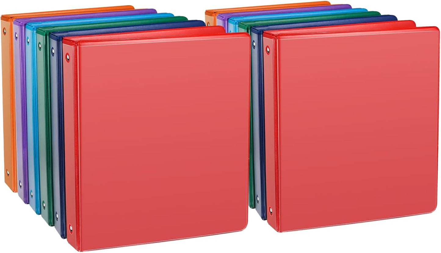 COMIX 3 Ring Binder 2 inch with Clear View Cover, 2" View Binder Holds 450 Sheets of US Letter Size Paper, 6 Pack (Green)