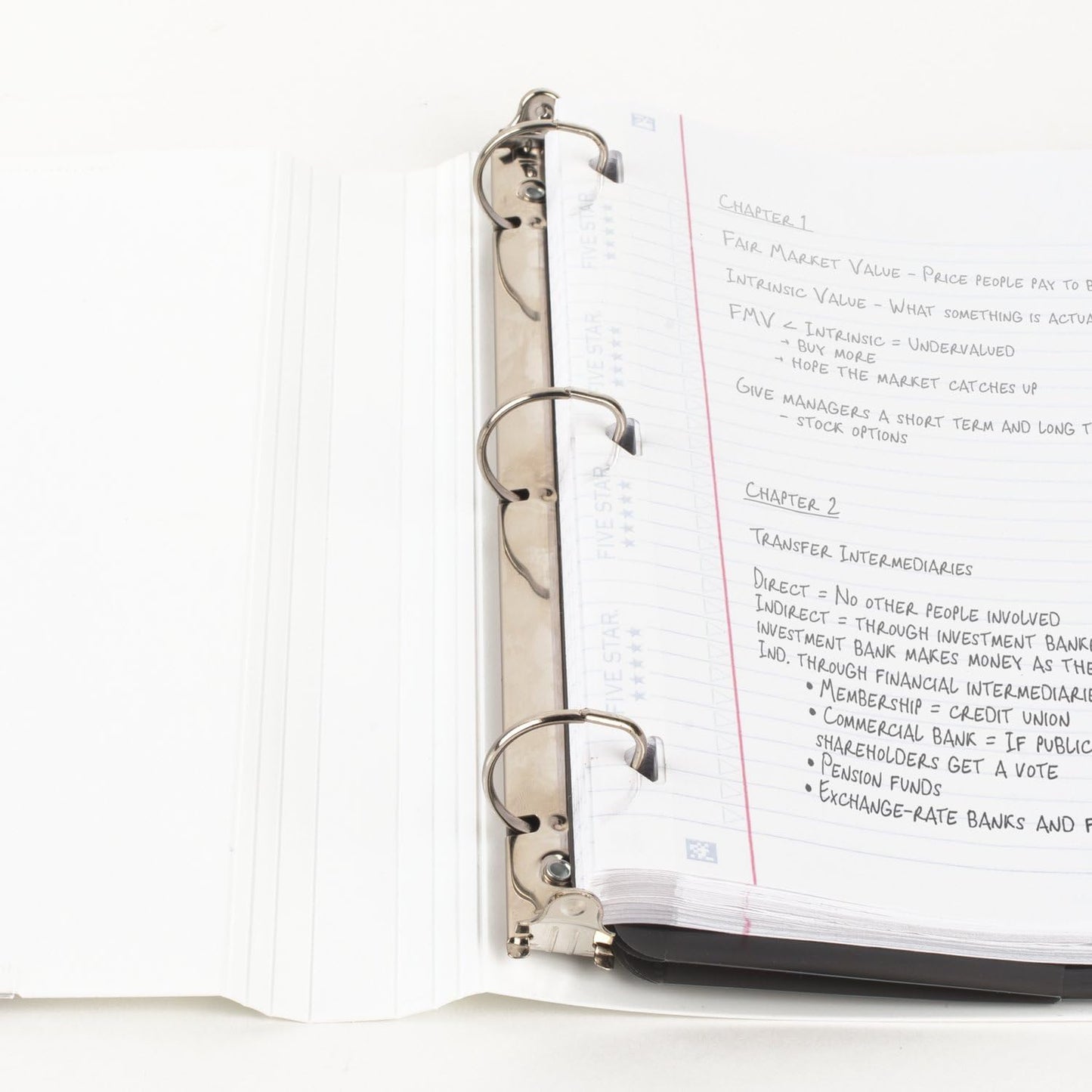 Five Star 3-Ring Binder + Study App, 1-1/2 Inch Binder with D Rings and Customizable Clear View Cover, 375 Sheet Capacity, White (261460A-ECM)