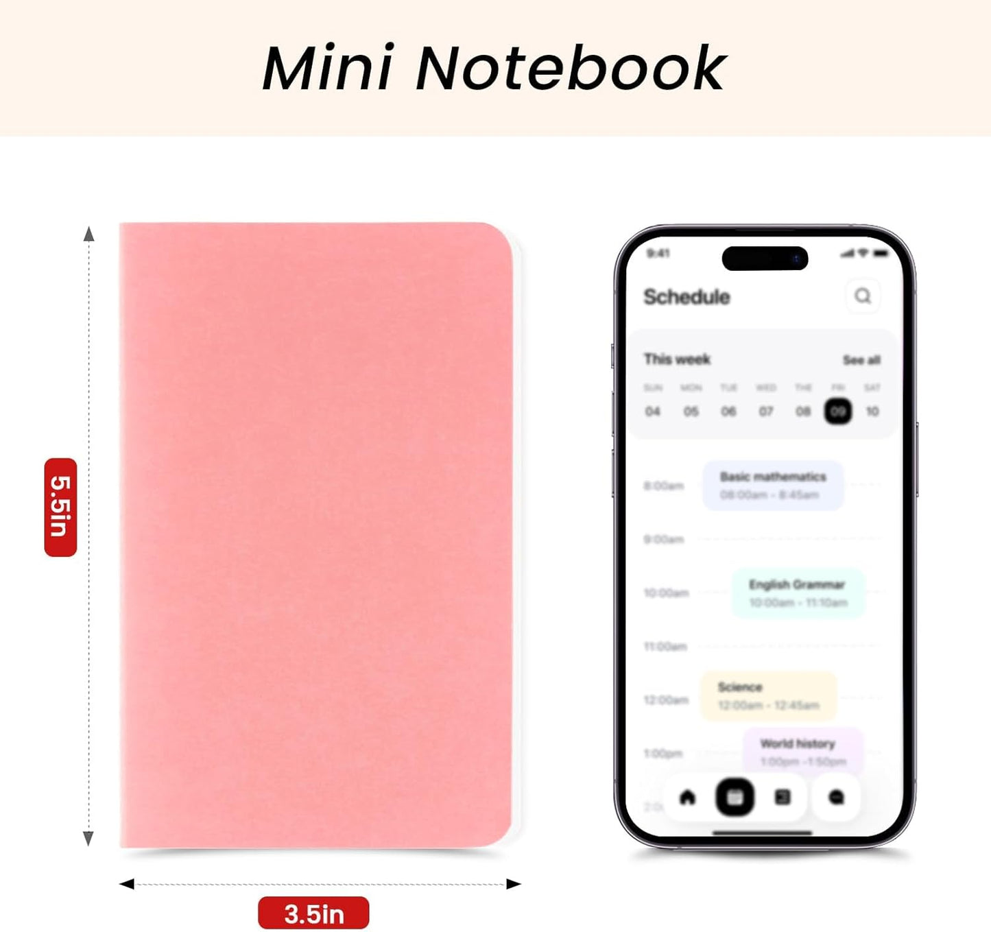 Oucaru 48PCS Pocket Notebook, 3.5" x 5.5", 8 Color, 52 Pages Blank Notebook Mini Notebook Journal, Small Notebook Memo Notepad for Students, Traveler, School Supplies