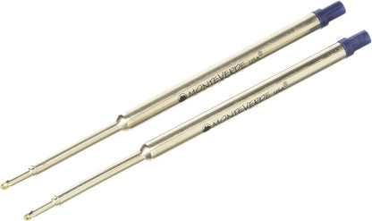 Monteverde USA Soft Ballpoint Refills to Fit Waterman Ballpoint Pens, Medium Point, Blue, 2-Pack, Smooth Writing for Creative and Professional Use