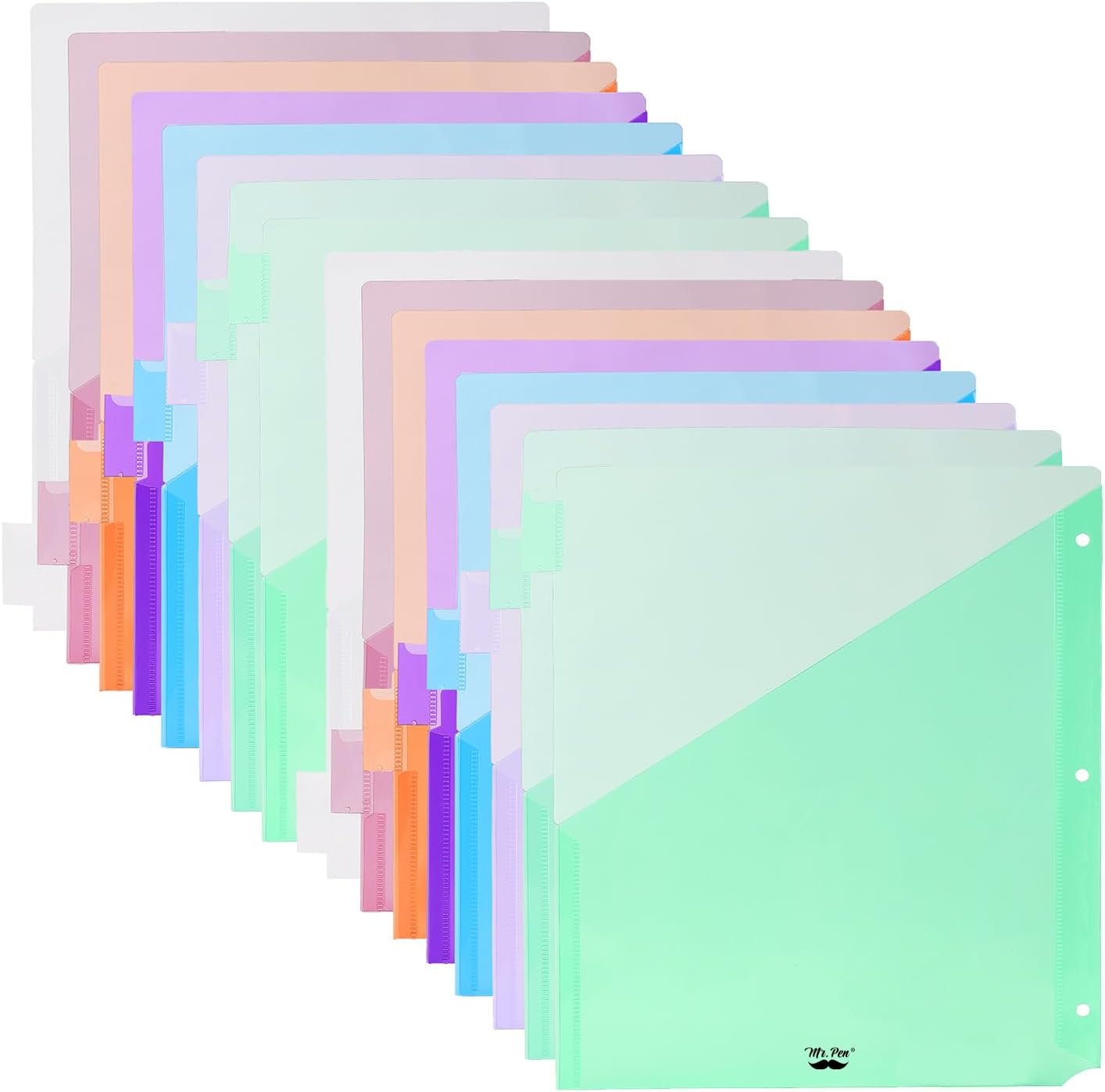 Mr. Pen- Binder Dividers with Pockets and Tabs, 1 Set, 8 Tabs/Set, Colorful, 3 Ring Binder Dividers with Tabs and Pockets on Both Sides