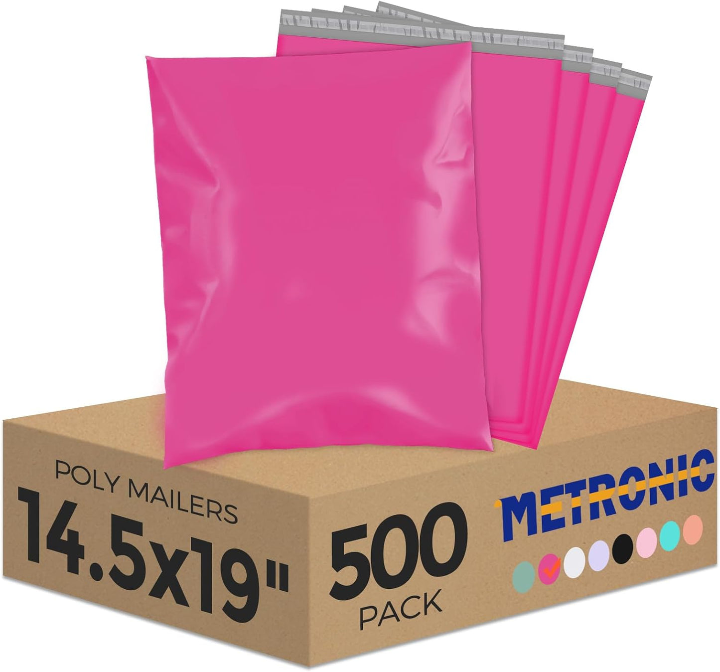 Metronic White Poly Mailers 14.5x19 100 Pack, Large Shipping bags Self-Seal Shipping Envelopes , Packaging Envelope for Small Business, Boutique, Clothing