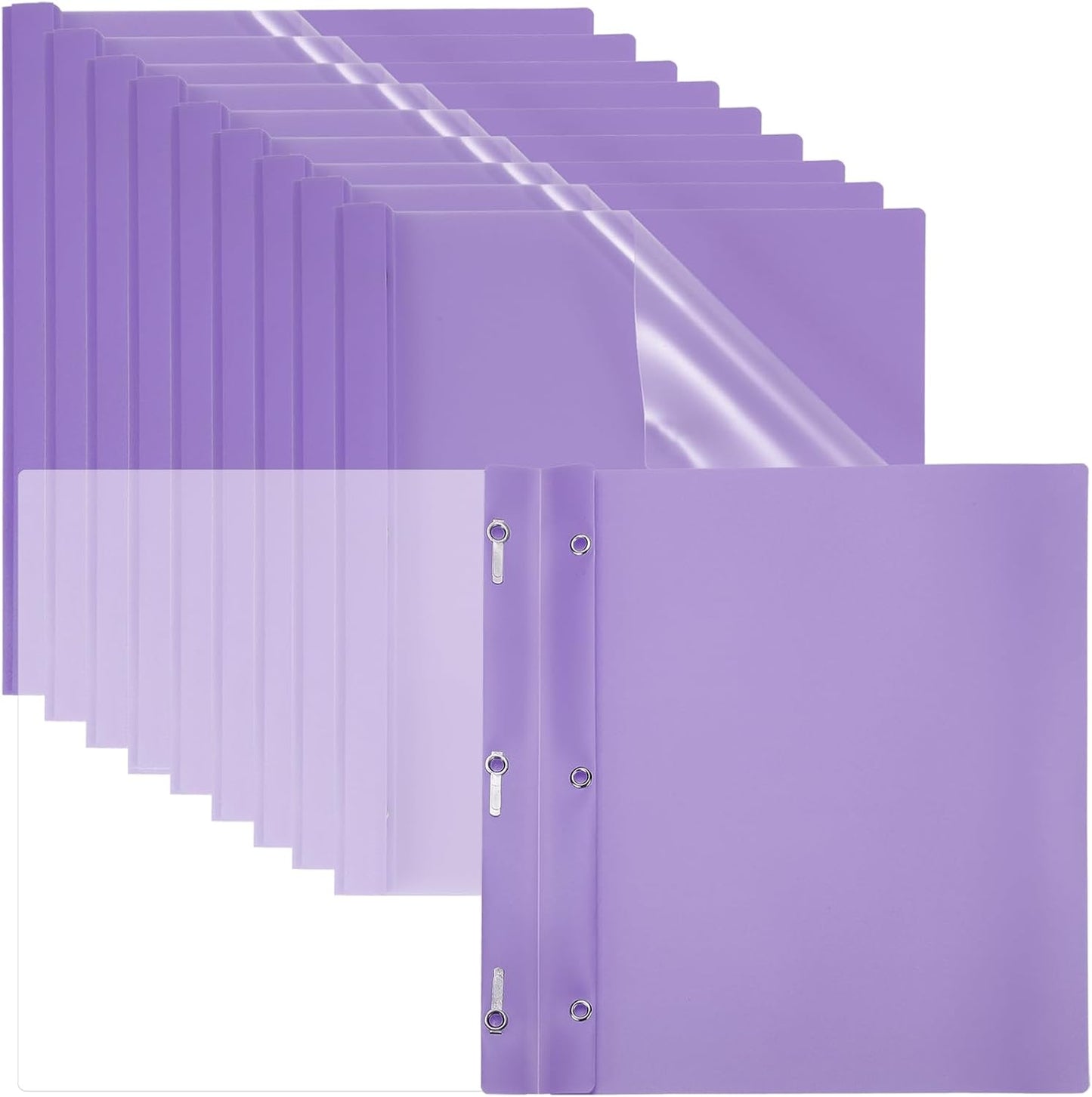 PATIKIL Plastic Report Covers with Prong, 10 Pcs 80 Sheet Clear Front Presentation Binders with 3 Metal Prong Fasteners Report Folder for Resume Documents Files Letter, Grass Green