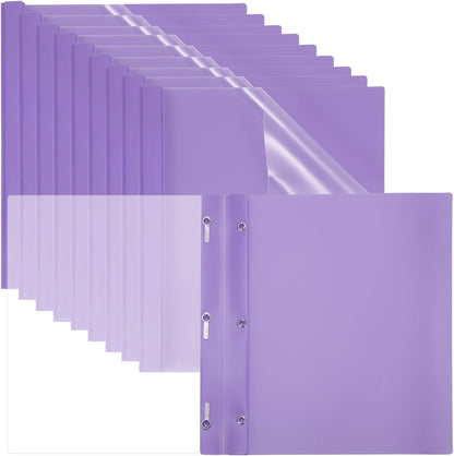 PATIKIL Plastic Report Covers with Prong, 10 Pcs 80 Sheet Clear Front Presentation Binders with 3 Metal Prong Fasteners Report Folder for Resume Documents Files Letter, Grass Green