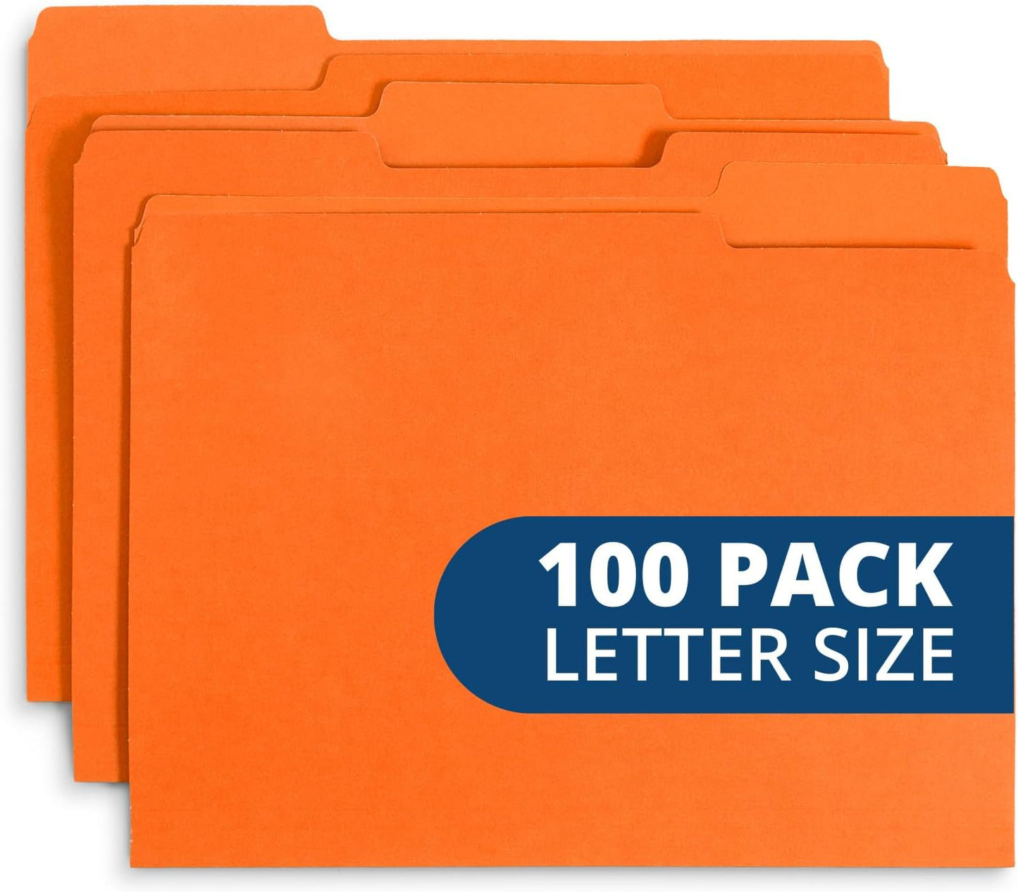 File Folder, 1/3 Cut Tab, Letter Size, Yellow, Great for Organizing and Easy File Storage, 100 Per Box