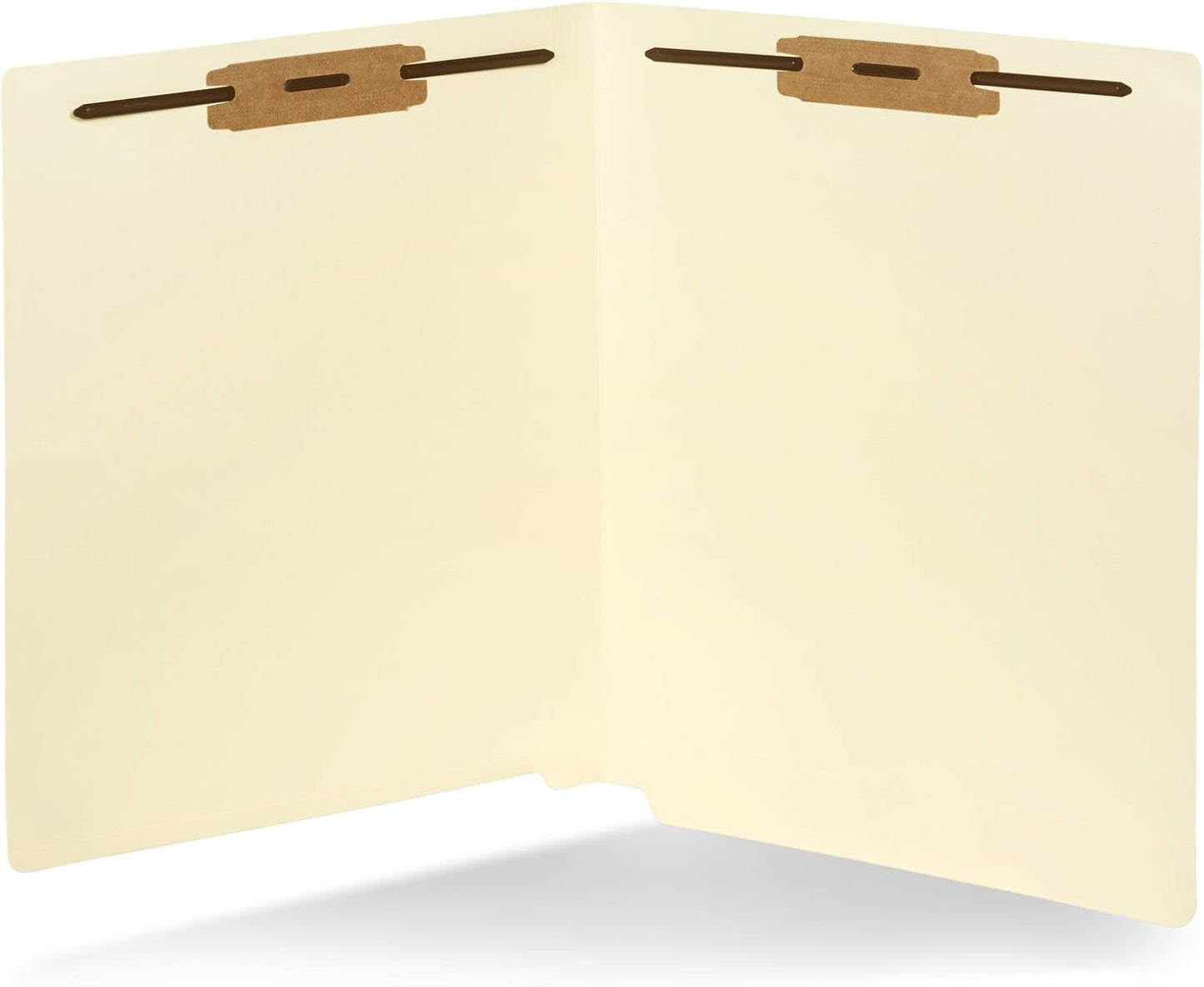 50 End Tab Fastener File Folders - Reinforced Straight Cut Tab 2 Prong Folders- Designed to Organize Standard Medical Files and Office Documents - Letter Size, Manila, 50 Pack