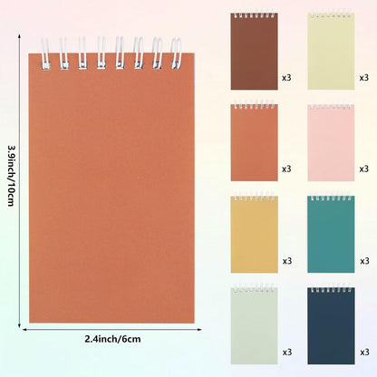 Hooqict 24 Pack Small Pocket Notebook Mini Notebooks Bulk Small Spiral Notepads with 8 Colors, Memo Note Pads for Kids, Work, Office, School, 3.9 x 2.4 Inches